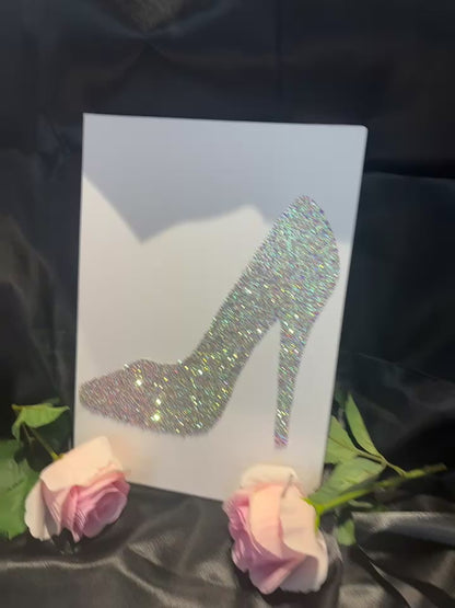 A4 Shoe Print Diamante Canvas